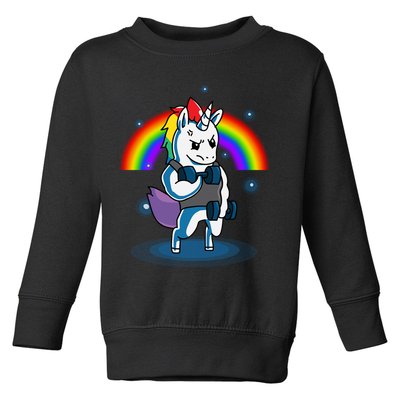 Gym Unicorn Weightlifting Toddler Sweatshirt