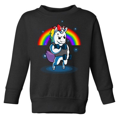 Gym Unicorn Weightlifting Toddler Sweatshirt