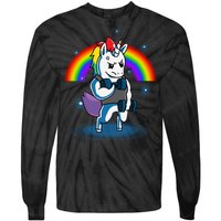 Gym Unicorn Weightlifting Tie-Dye Long Sleeve Shirt