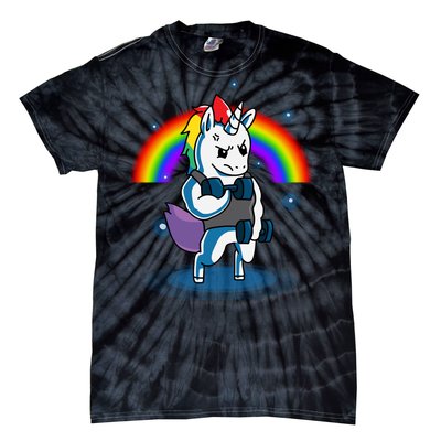 Gym Unicorn Weightlifting Tie-Dye T-Shirt