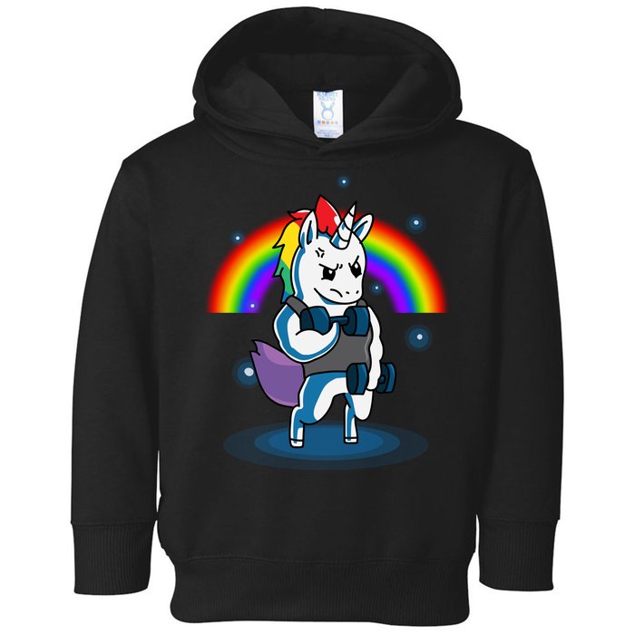 Gym Unicorn Weightlifting Toddler Hoodie