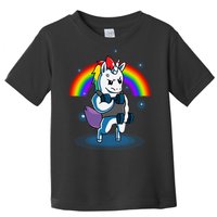 Gym Unicorn Weightlifting Toddler T-Shirt