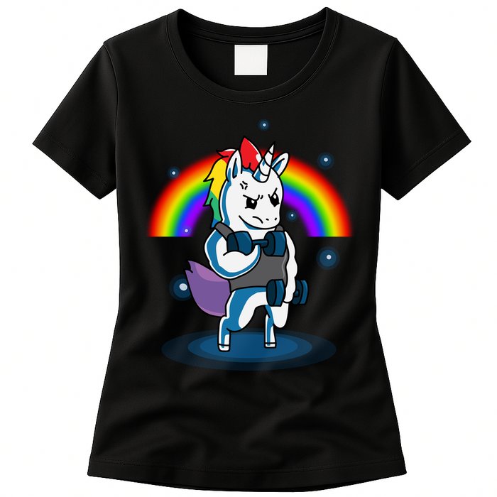 Gym Unicorn Weightlifting Womens T-Shirt