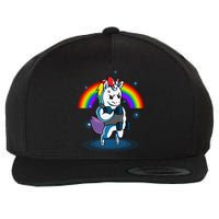 Gym Unicorn Weightlifting Wool Snapback Cap