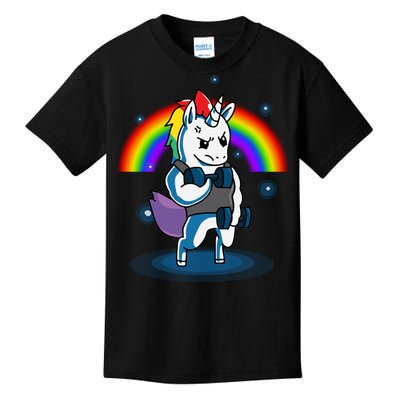 Gym Unicorn Weightlifting Kids T-Shirt