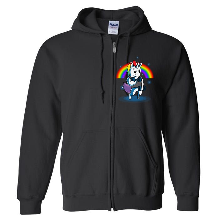 Gym Unicorn Weightlifting Full Zip Hoodie