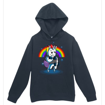 Gym Unicorn Weightlifting Urban Pullover Hoodie