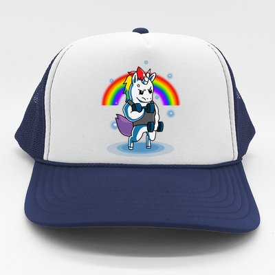 Gym Unicorn Weightlifting Trucker Hat