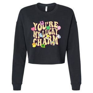 Groovy YouRe My Lucky Charm Feeling Lucky St.Patrick Day Cropped Pullover Crew