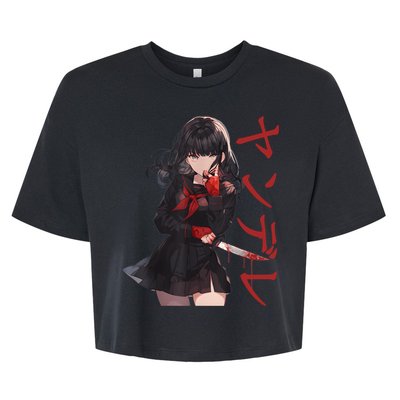 Gesugao Yandere Manga Anime Girl Character Bella+Canvas Jersey Crop Tee