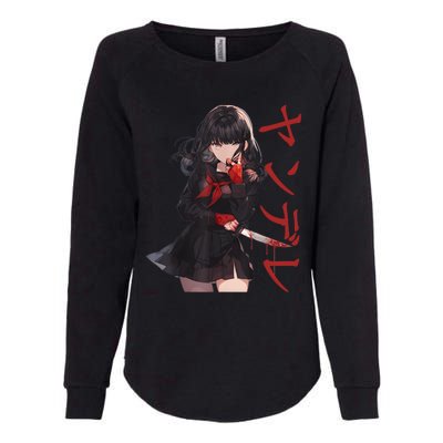 Gesugao Yandere Manga Anime Girl Character Womens California Wash Sweatshirt