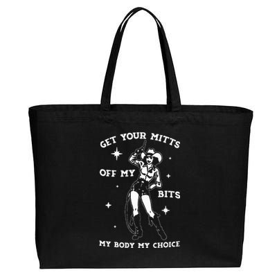 Get Your Mitts Off My Bits My Body My Choice Cotton Canvas Jumbo Tote