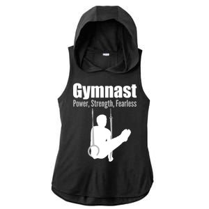 Gymnast Power Strength Fearless Ladies PosiCharge Tri-Blend Wicking Draft Hoodie Tank