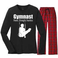 Gymnast Power Strength Fearless Women's Long Sleeve Flannel Pajama Set 