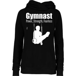 Gymnast Power Strength Fearless Womens Funnel Neck Pullover Hood