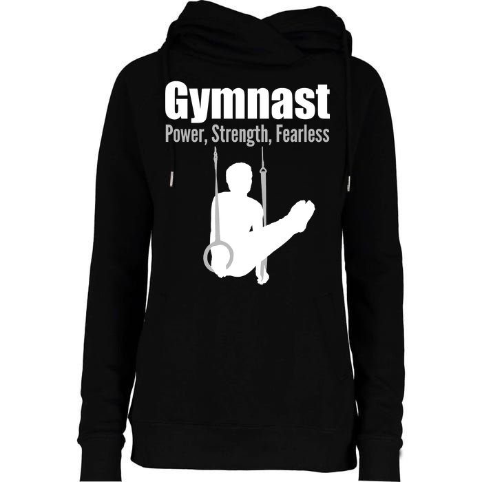 Gymnast Power Strength Fearless Womens Funnel Neck Pullover Hood