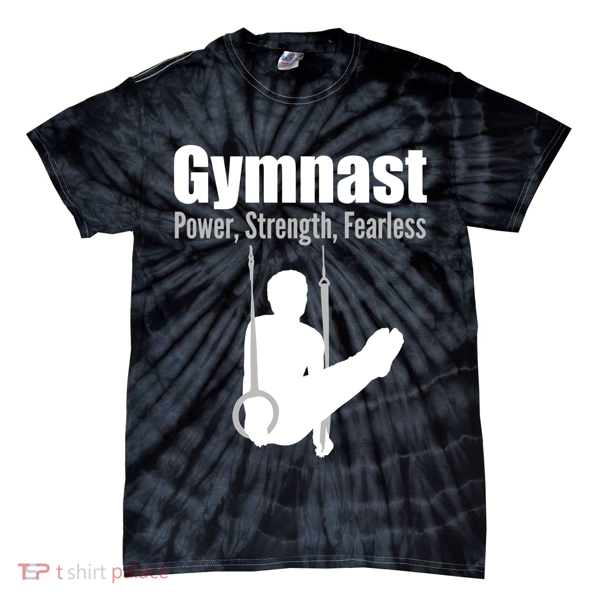 Gymnast Power Strength Fearless Tie-Dye T-Shirt