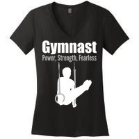 Gymnast Power Strength Fearless Women's V-Neck T-Shirt