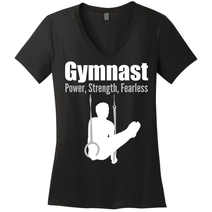 Gymnast Power Strength Fearless Women's V-Neck T-Shirt