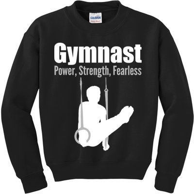 Gymnast Power Strength Fearless Kids Sweatshirt