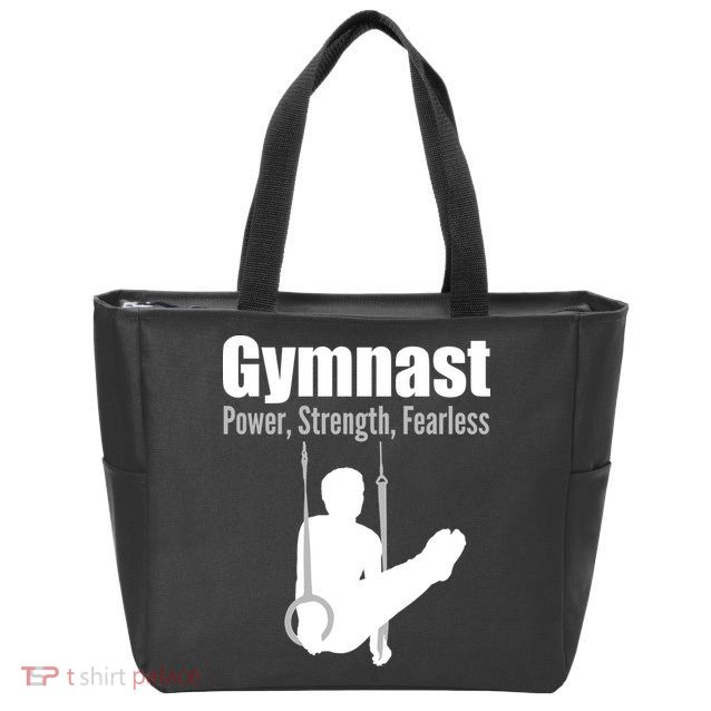 Gymnast Power Strength Fearless Zip Tote Bag