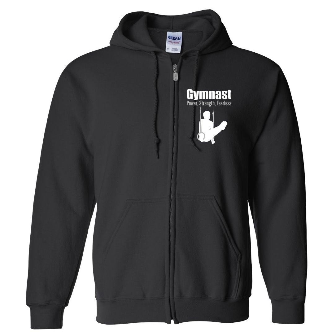 Gymnast Power Strength Fearless Full Zip Hoodie