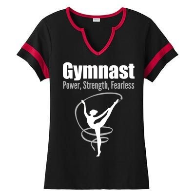 Gymnast Power Strength Fearless Rhythmic Gymnastics Ladies Halftime Notch Neck Tee