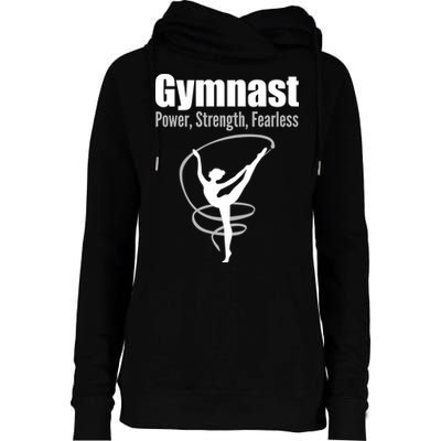 Gymnast Power Strength Fearless Rhythmic Gymnastics Womens Funnel Neck Pullover Hood
