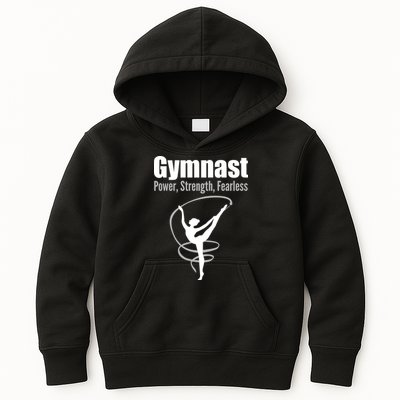 Gymnast Power Strength Fearless Rhythmic Gymnastics Kids Hoodie