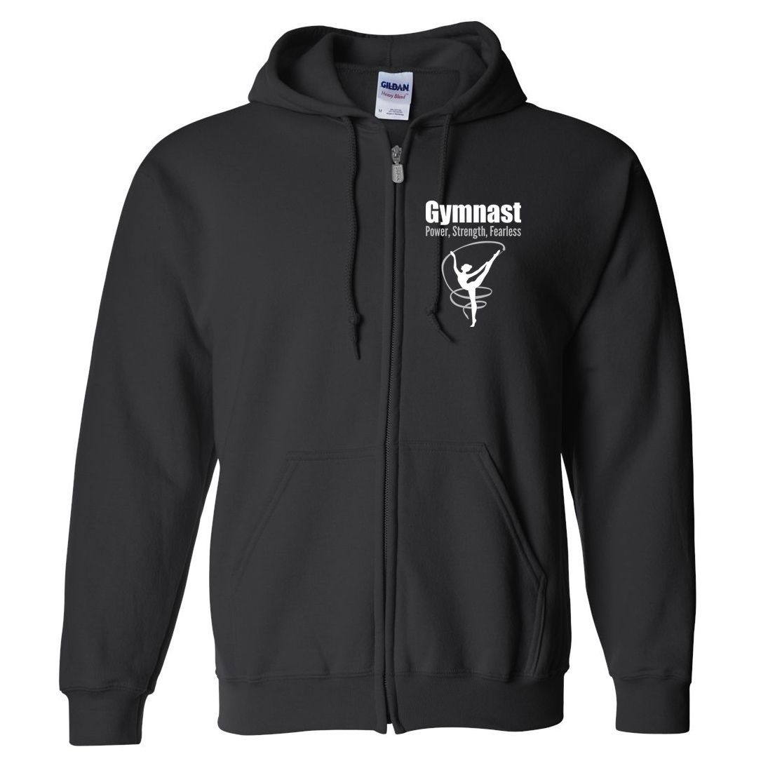Gymnast Power Strength Fearless Rhythmic Gymnastics Full Zip Hoodie