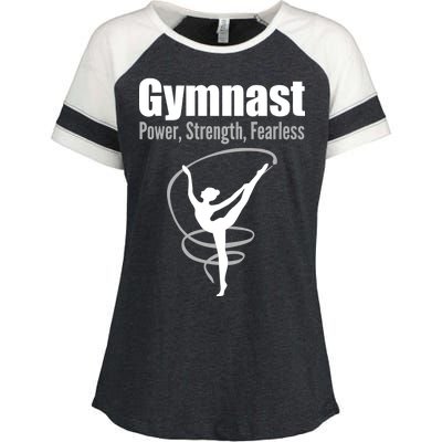 Gymnast Power Strength Fearless Rhythmic Gymnastics Enza Ladies Jersey Colorblock Tee