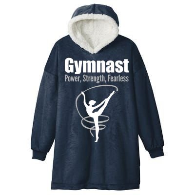 Gymnast Power Strength Fearless Rhythmic Gymnastics Hooded Wearable Blanket