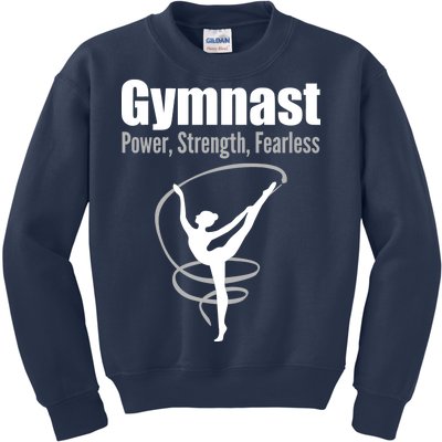 Gymnast Power Strength Fearless Rhythmic Gymnastics Kids Sweatshirt