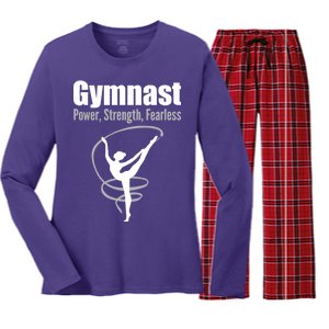 Gymnast Power Strength Fearless Rhythmic Gymnastics Women's Long Sleeve Flannel Pajama Set 