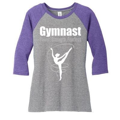 Gymnast Power Strength Fearless Rhythmic Gymnastics Women's Tri-Blend 3/4-Sleeve Raglan Shirt