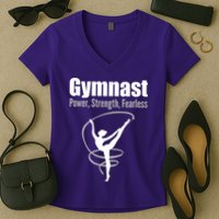 Gymnast Power Strength Fearless Rhythmic Gymnastics Women's V-Neck T-Shirt