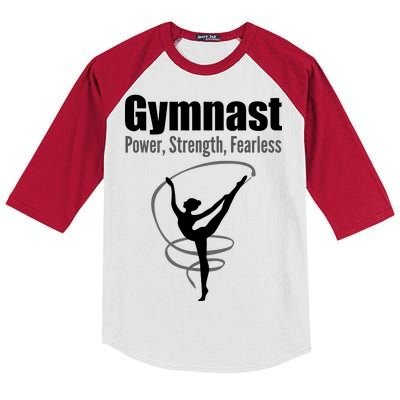 Gymnast Power Strength Fearless Rhythmic Gymnastics Kids Colorblock Raglan Jersey