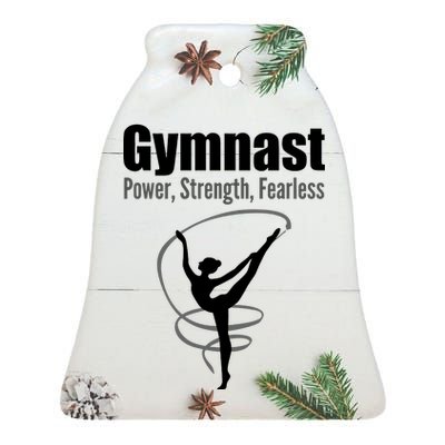 Gymnast Power Strength Fearless Rhythmic Gymnastics Ceramic Bell Ornament