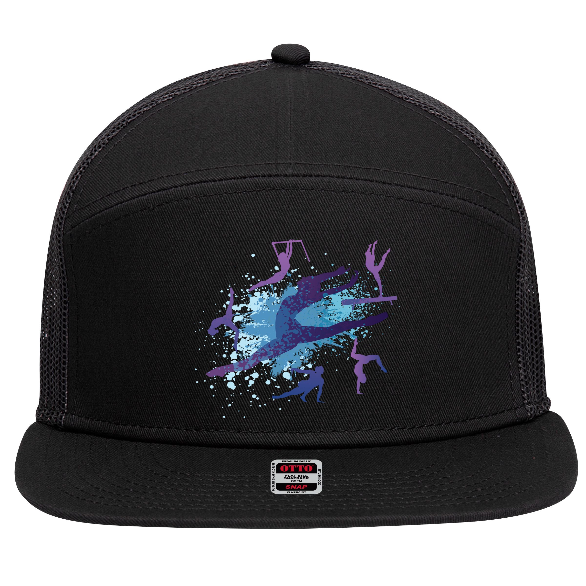 Gymnast Silhouettes  7 Panel Mesh Trucker Snapback Hat