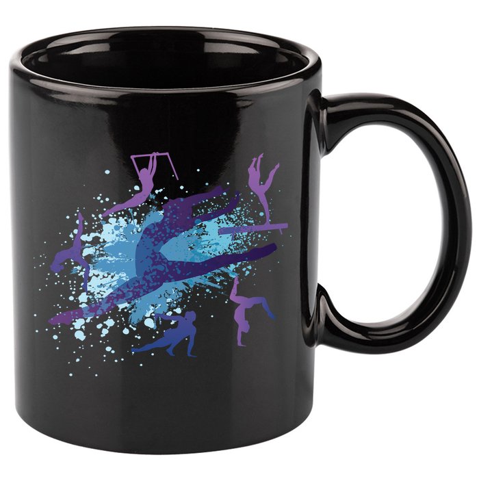 Gymnast Silhouettes  11oz C Handle Ceramic Mug