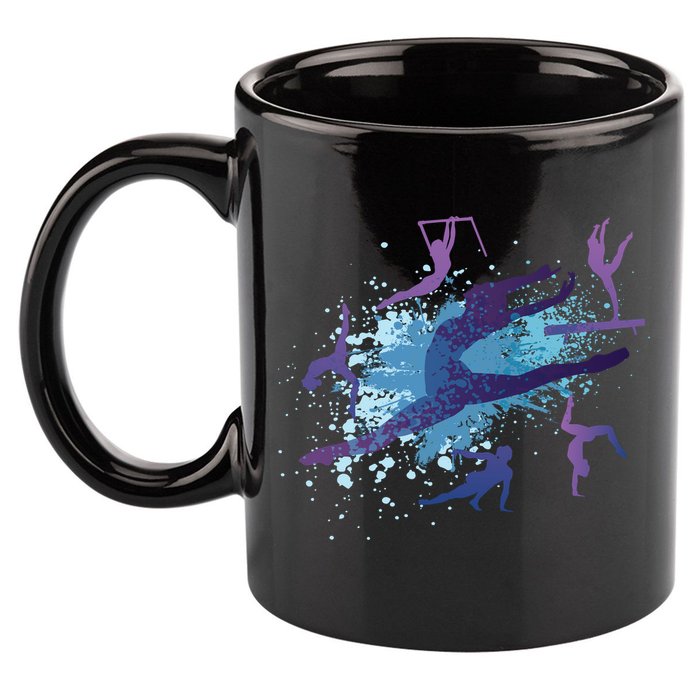 Gymnast Silhouettes  11oz C Handle Ceramic Mug