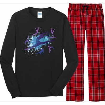 Gymnast Silhouettes  Long Sleeve Pajama Set