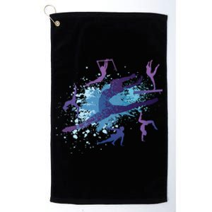 Gymnast Silhouettes  Platinum Collection Golf Towel