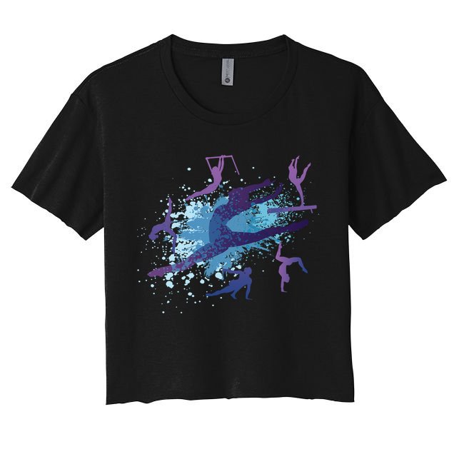 Gymnast Silhouettes  Crop Top
