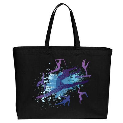 Gymnast Silhouettes  Cotton Canvas Jumbo Tote