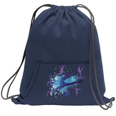 Gymnast Silhouettes  Sweatshirt Cinch Pack Bag