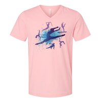 Gymnast Silhouettes  V-Neck T-Shirt