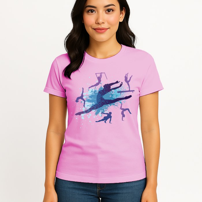 Gymnast Silhouettes  Womens T-Shirt