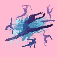 Gymnast Silhouettes  Womens T-Shirt
