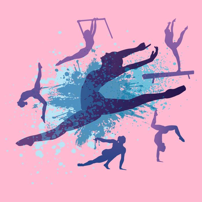 Gymnast Silhouettes  Womens T-Shirt